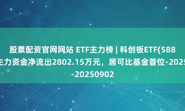 股票配资官网网站 ETF主力榜 | 科创板ETF(588090)主力资金净流出2802.15万元，居可比基金首位-20250902